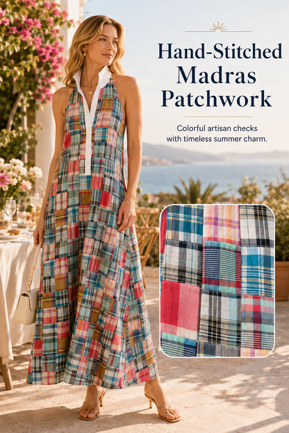 Women’s Heritage Madras Halter Maxi Dress