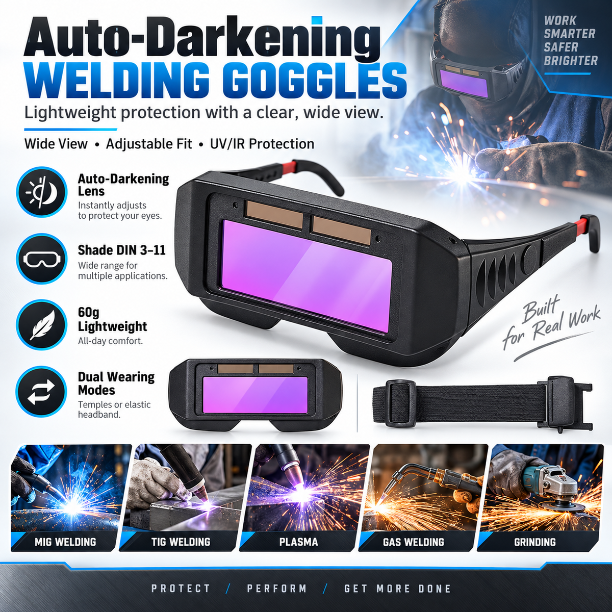 Welding Glasses Auto-Darkening LCD Welding Goggles