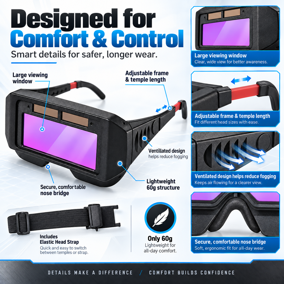 Welding Glasses Auto-Darkening LCD Welding Goggles