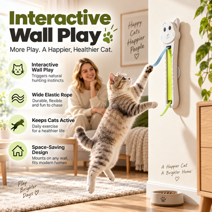 Automatic Wall-Mounted Cat Toy – Interactive Rope Teaser
