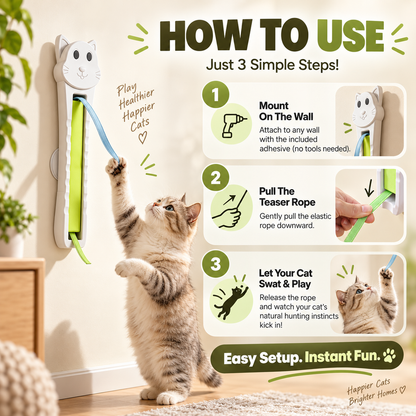 Automatic Wall-Mounted Cat Toy – Interactive Rope Teaser