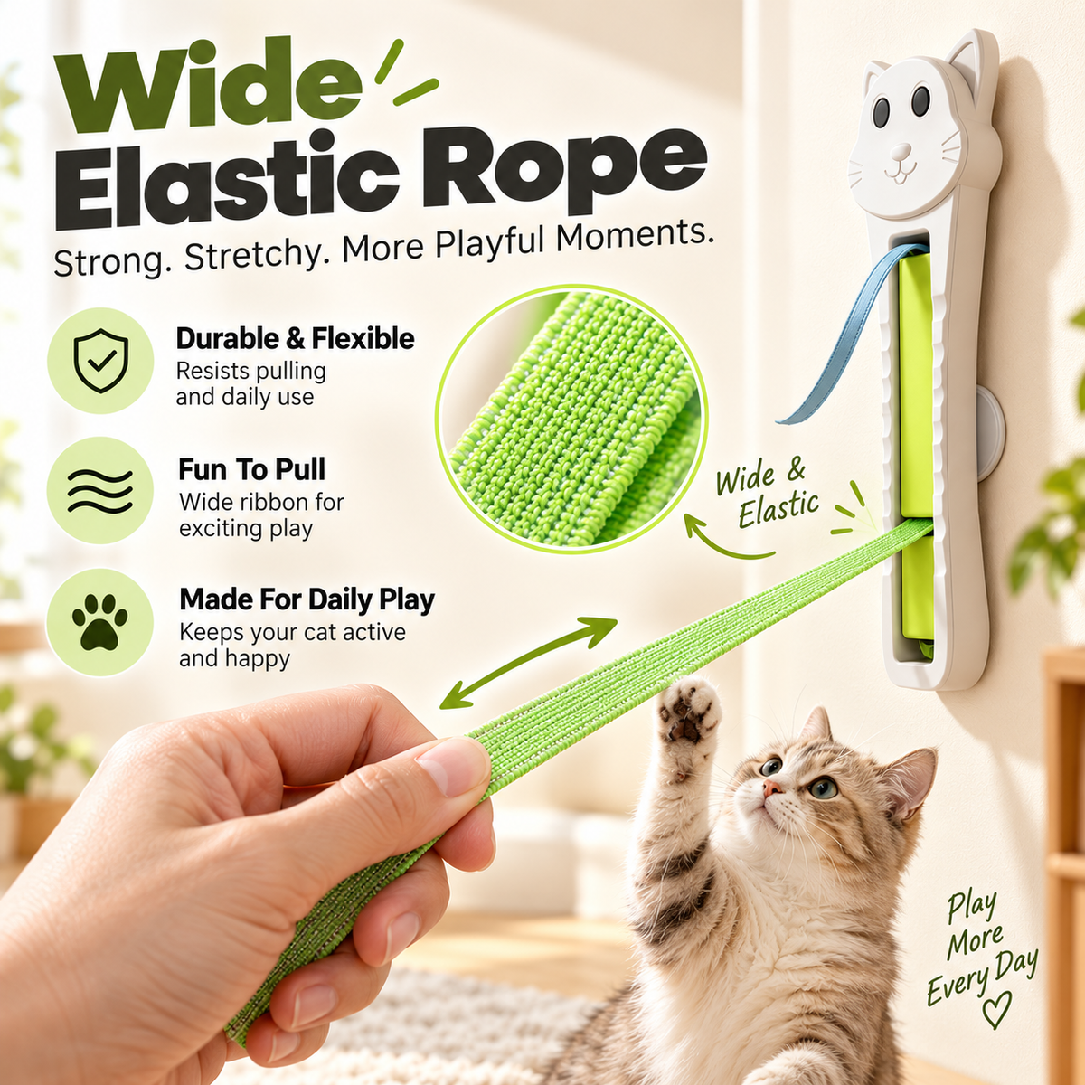 Automatic Wall-Mounted Cat Toy – Interactive Rope Teaser