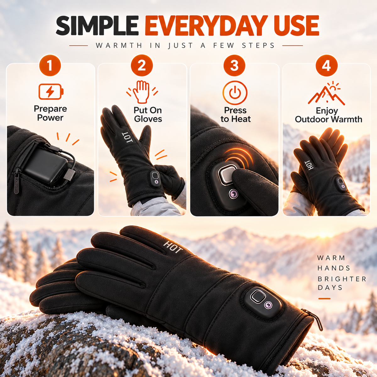 ❤️Smart Heated Winter Gloves – LED Display & Long-Lasting Warmth