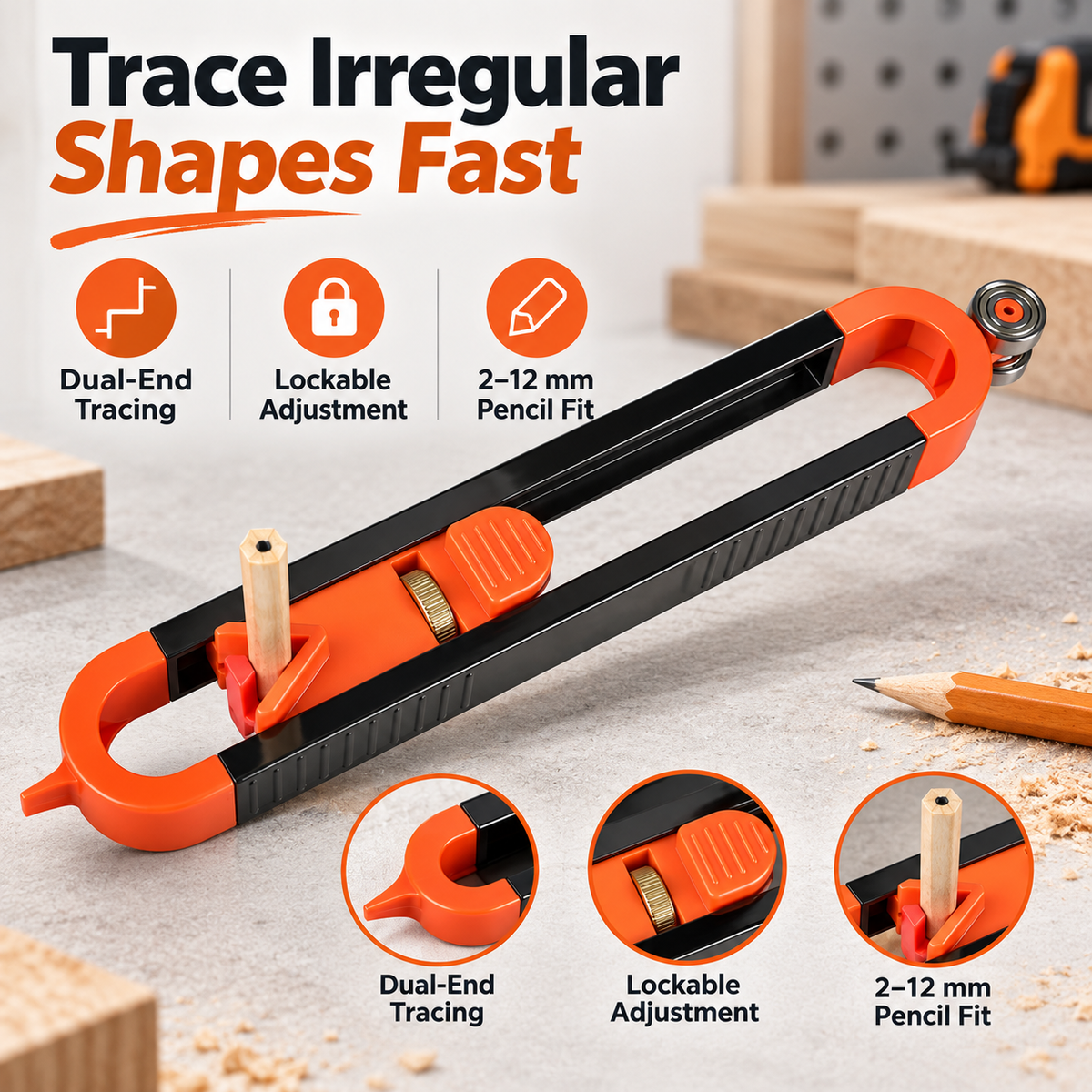 ❤️Contour Gauge with Lock for Precise Woodworking Cuts