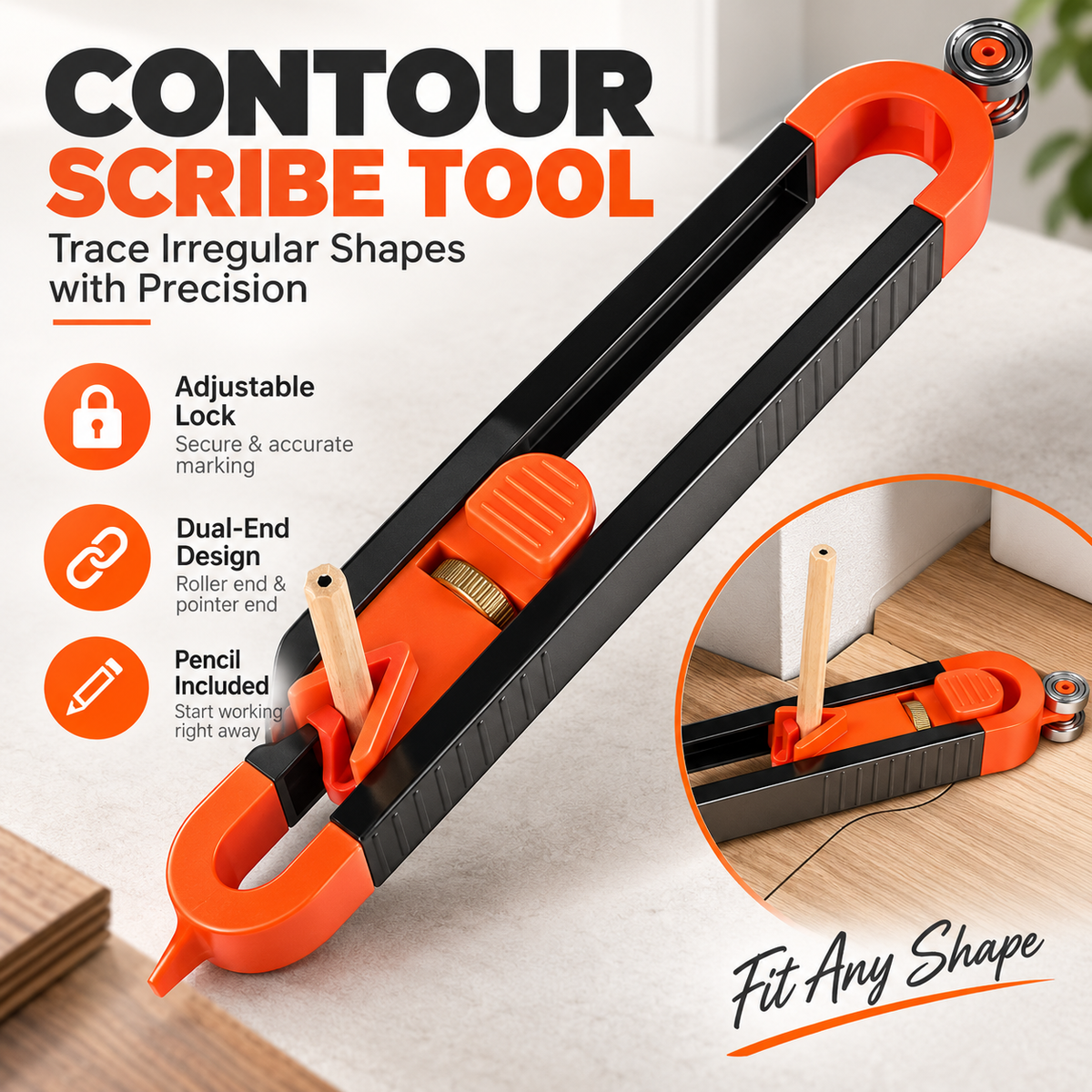 🎉Precise Contour Scribe Tool with Lock for Pencil