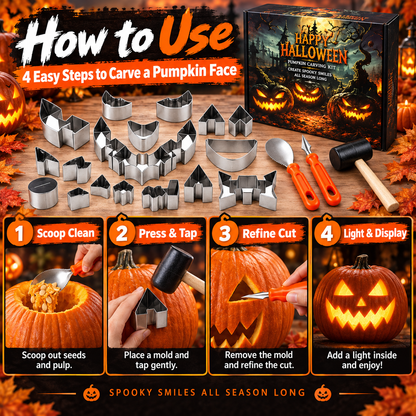 ❤️Halloween Pumpkin Carving Kit – 24-Piece Family DIY Set