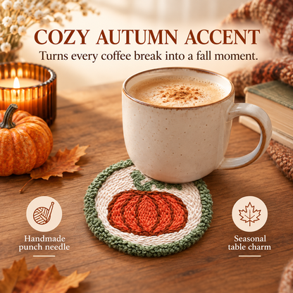 ❤️Handmade Autumn Punch Needle Coasters – Cozy Fall Designs