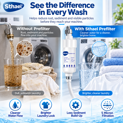 🎉5-Micron Universal Water Sediment Filter – Washing Machine, Shower & Faucet Prefilter