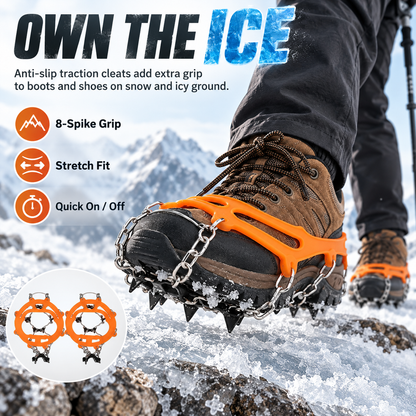 ❤️18-Spike Ice Traction Cleats – Secure Grip for Snow & Ice