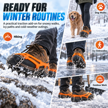 ❤️18-Spike Ice Traction Cleats – Secure Grip for Snow & Ice