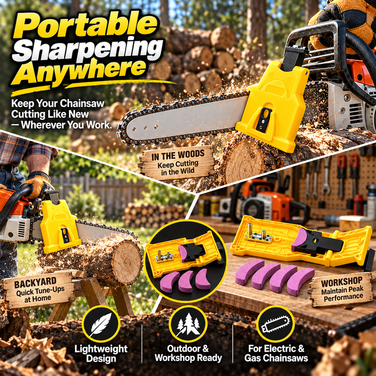 🎉Chainsaw Sharpener Portable Chain Saw Blade Sharpener Kit