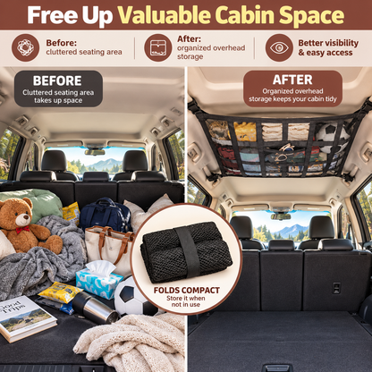 🎉Car Ceiling Cargo Net Pocket Storage Net,29.5"x19.7"