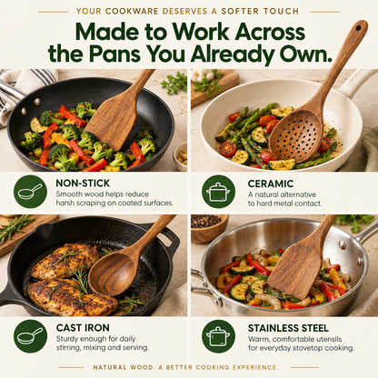 ❤️Acacia Wood Cooking Utensil Set