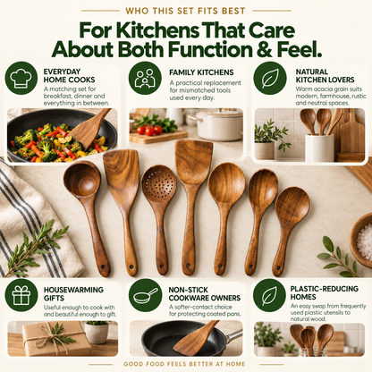 ❤️Acacia Wood Cooking Utensil Set