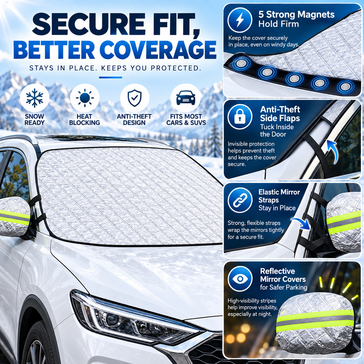 🎉Windshield Snow Cover 57.87 x 45.66 inches