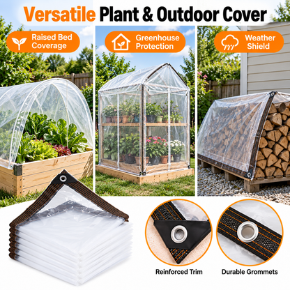 ❤️Heavy Duty Clear Tarp with Grommets