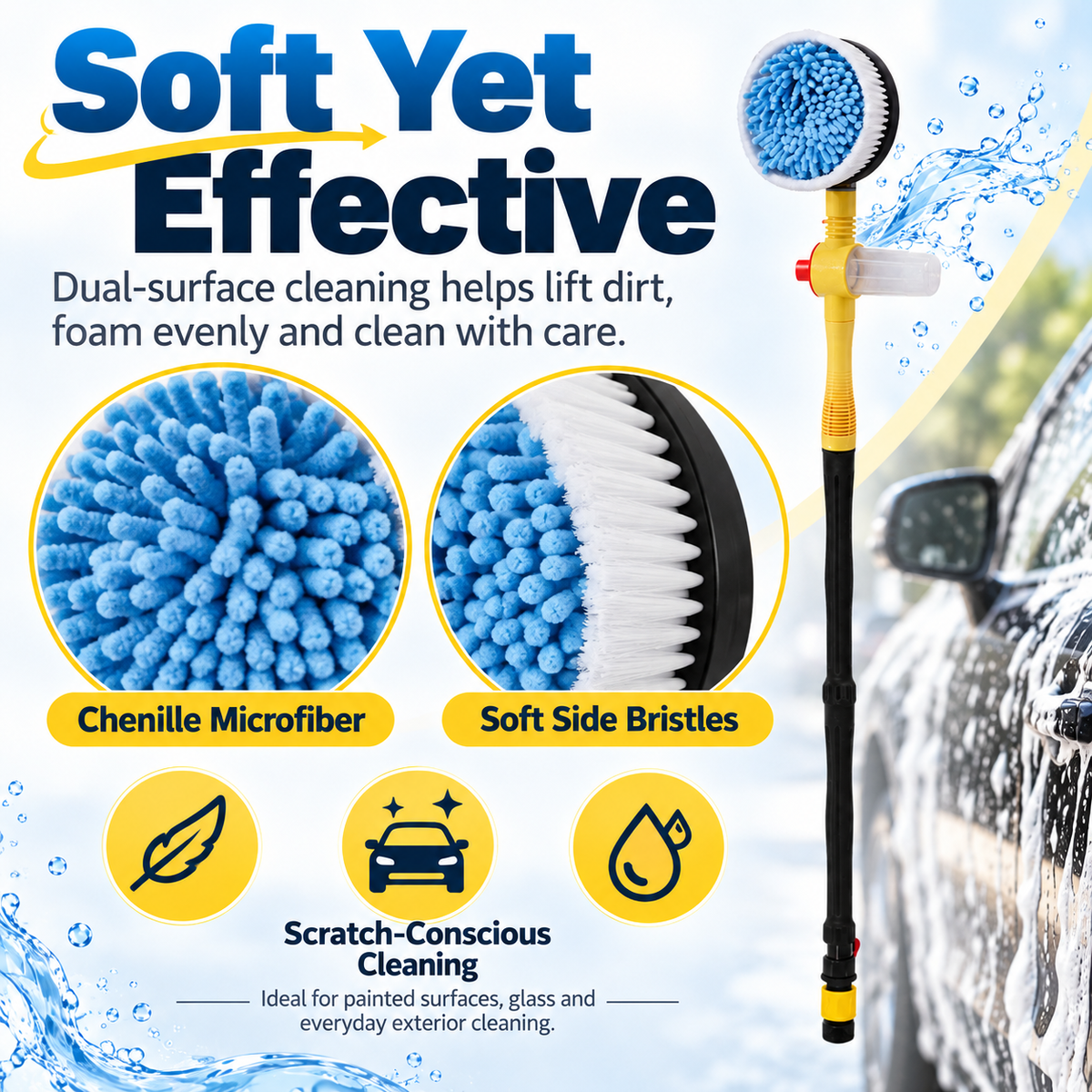❤️360° Rotating Car Wash Brush with Soap Dispenser