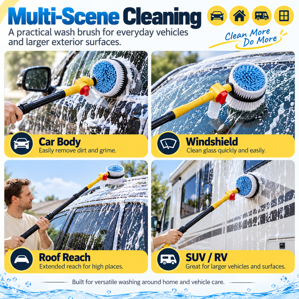 ❤️360° Rotating Car Wash Brush with Soap Dispenser