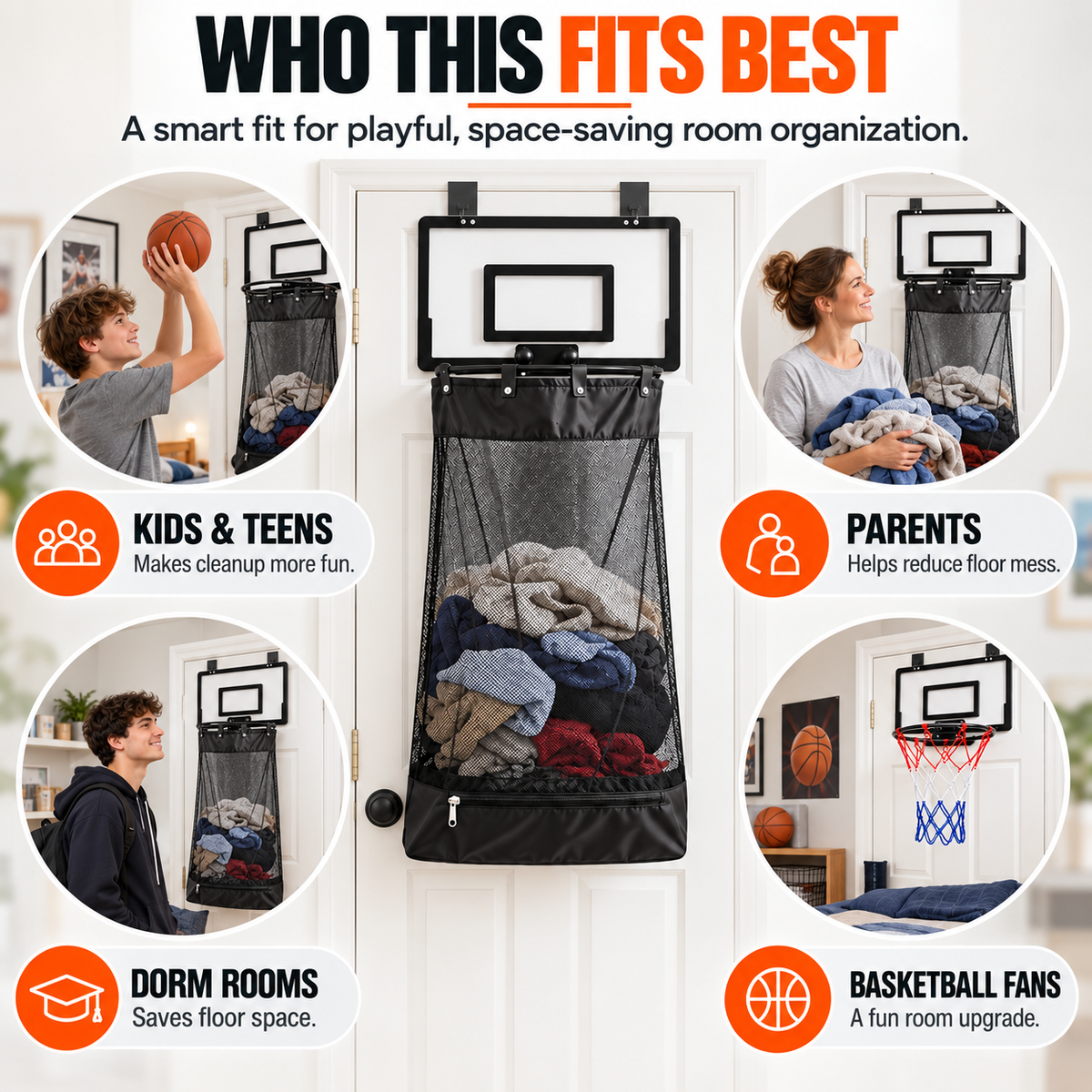 ❤️2-in-1 Basketball Laundry Hoop