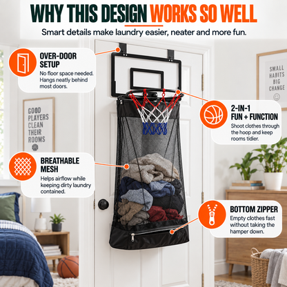 ❤️2-in-1 Basketball Laundry Hoop