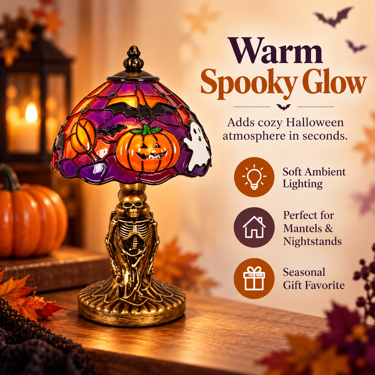 ❤️Halloween Ghost Bat Pumpkin Table Lamp