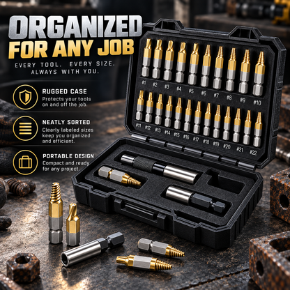 Gifts for Men - 22Pcs Titanium Damaged Screw Extractor Set
