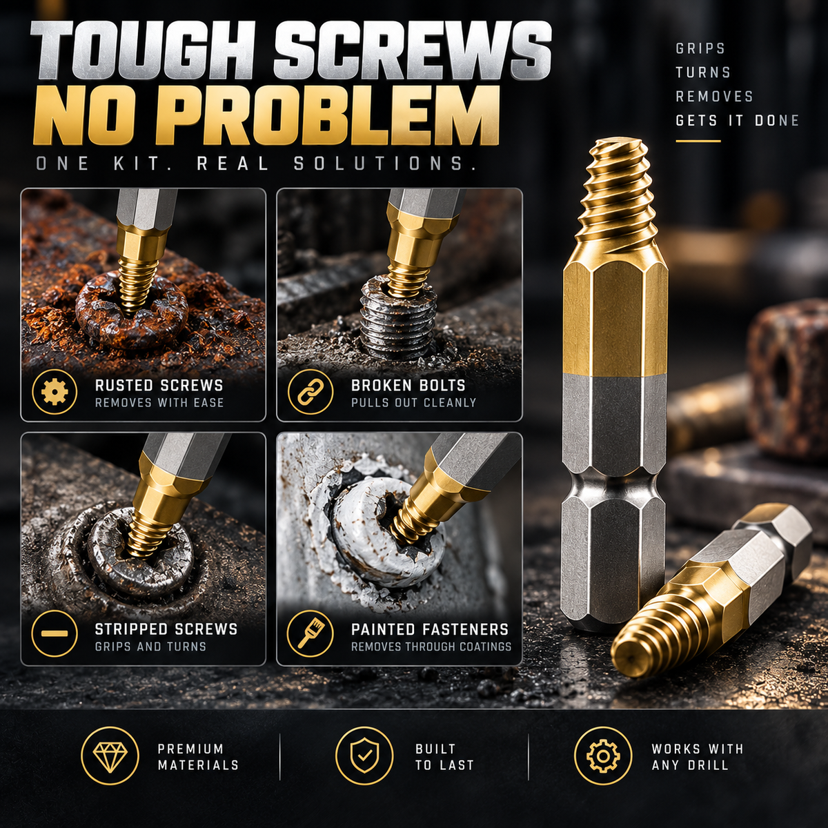 Gifts for Men - 22Pcs Titanium Damaged Screw Extractor Set