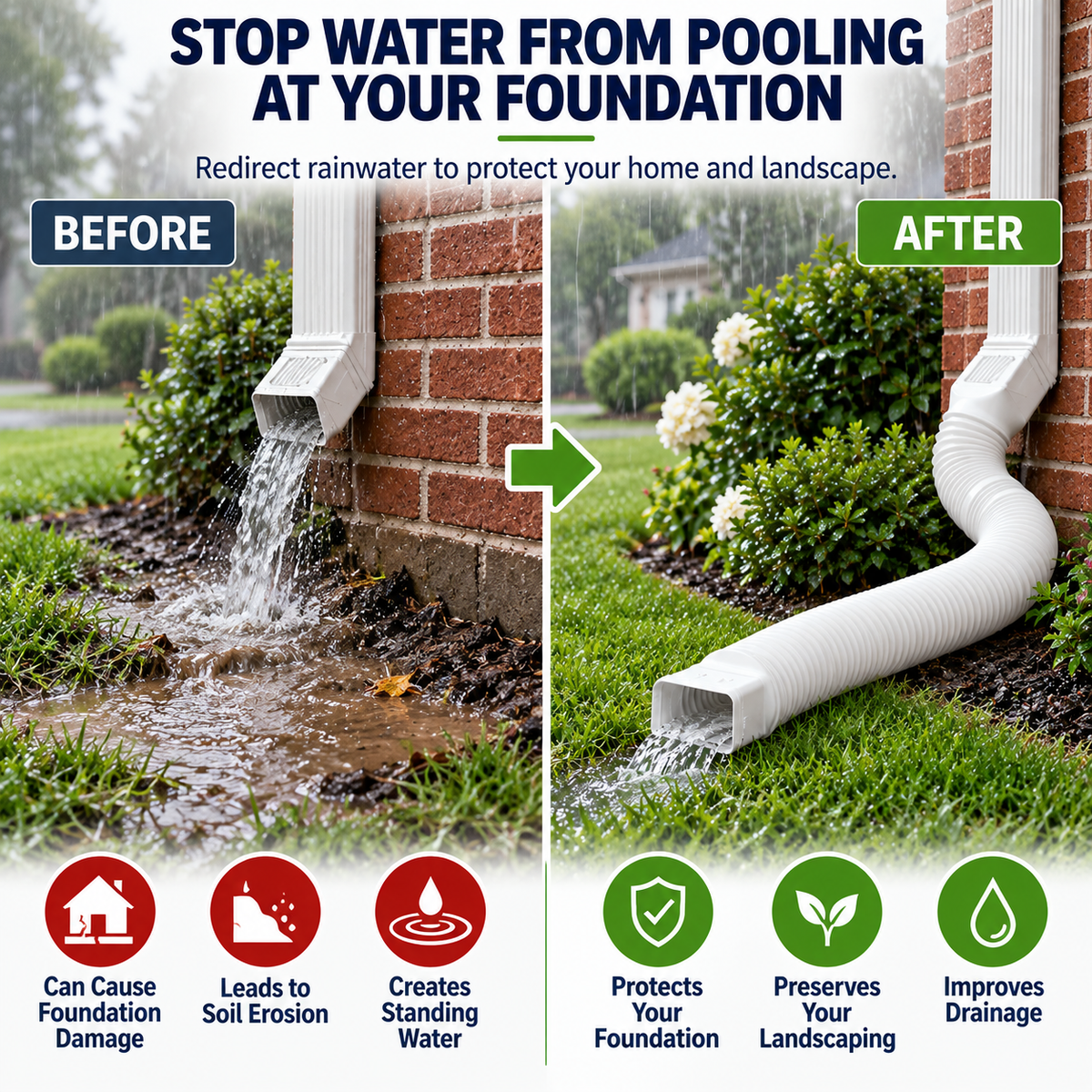 Rain Gutter Downspout Extensions Flexible