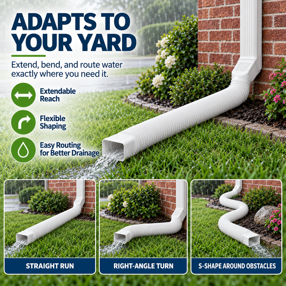 Rain Gutter Downspout Extensions Flexible