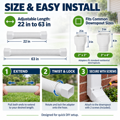 Rain Gutter Downspout Extensions Flexible