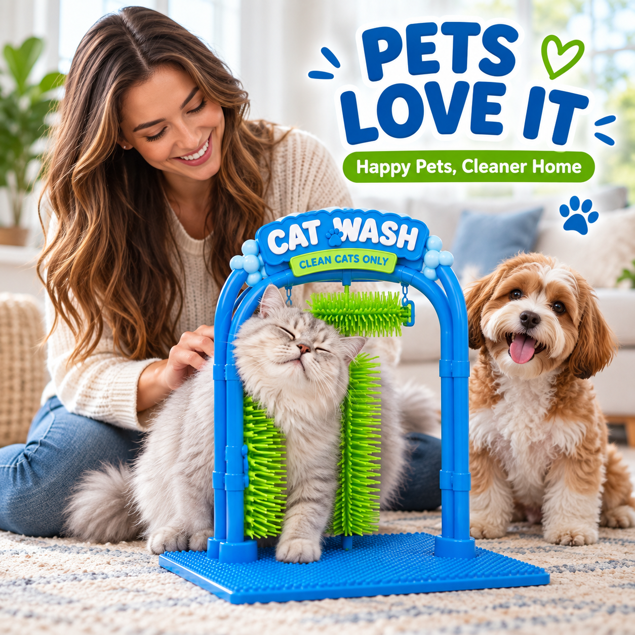Self-Grooming Brush Station for Cats & Small Dogs