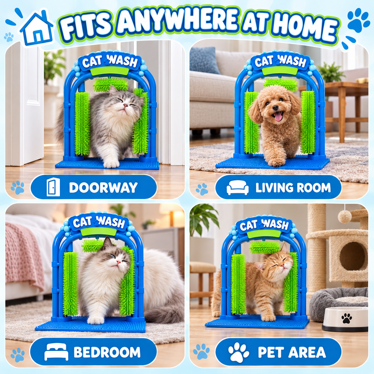 Self-Grooming Brush Station for Cats & Small Dogs