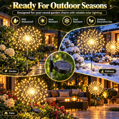 🎁2-Pack Solar Firework Lights With 8 Lighting Modes