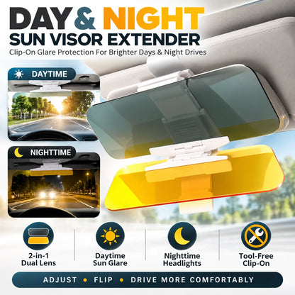 🎁2-in-1 Day & Night Anti-Glare Car Sun Visor Extender