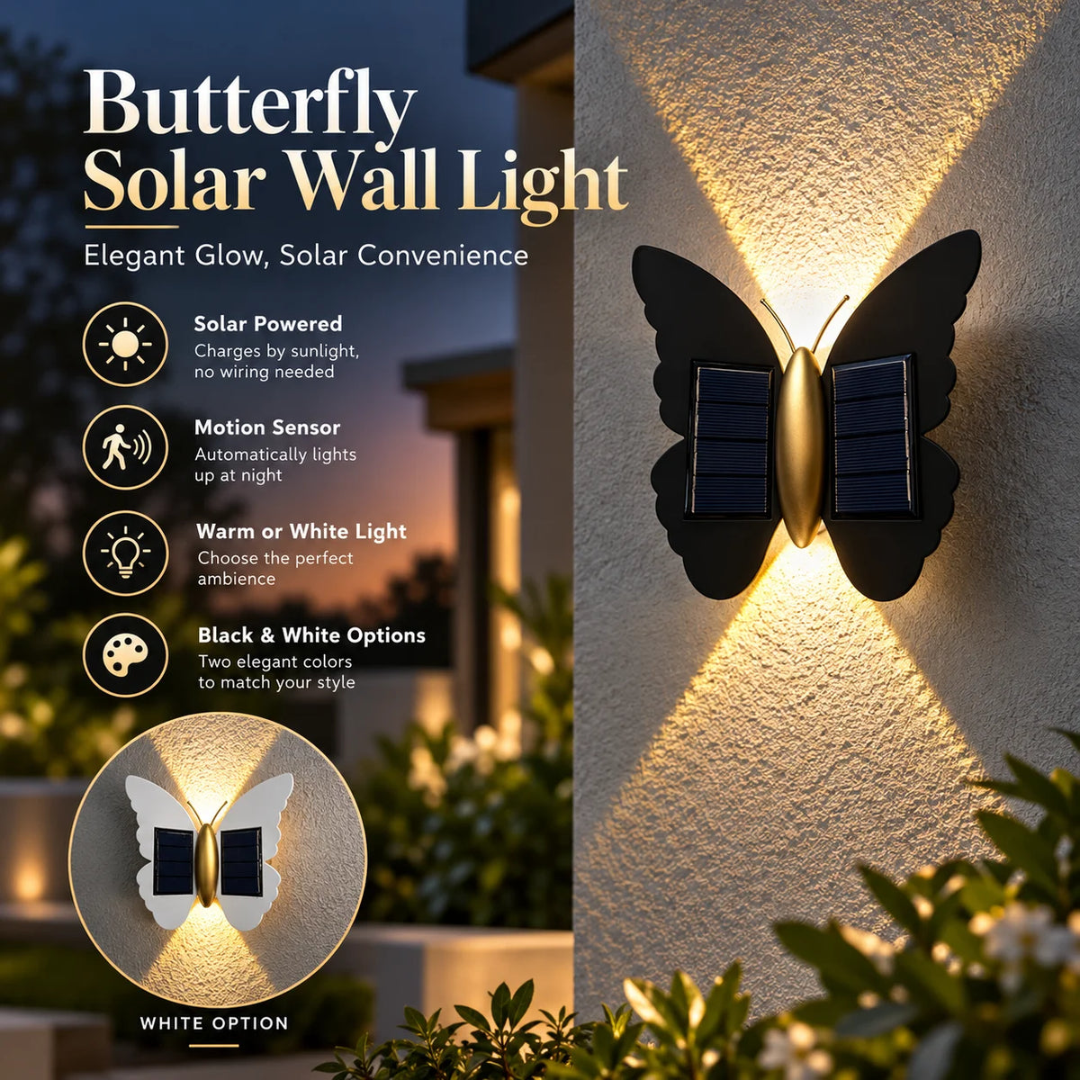 🎁Butterfly Solar Motion Sensor Outdoor Wall Light