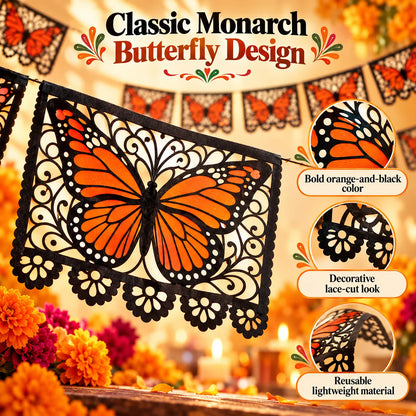 🎁Day of the Dead Butterfly Papel Picado Banner