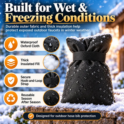 🎁Reusable Outdoor Faucet Covers – Waterproof Insulated Winter Faucet Protectors with Adjustable Straps