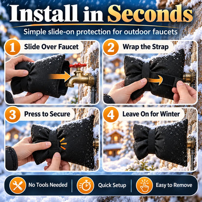 🎁Reusable Outdoor Faucet Covers – Waterproof Insulated Winter Faucet Protectors with Adjustable Straps