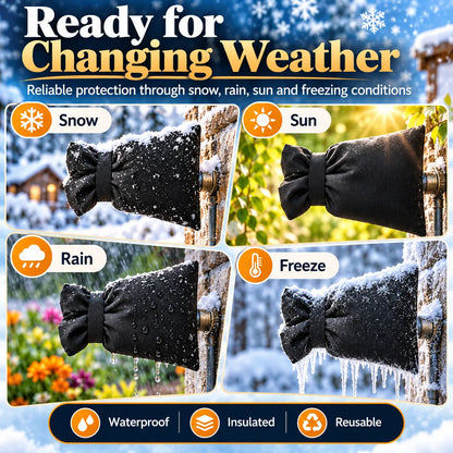 🎁Reusable Outdoor Faucet Covers – Waterproof Insulated Winter Faucet Protectors with Adjustable Straps
