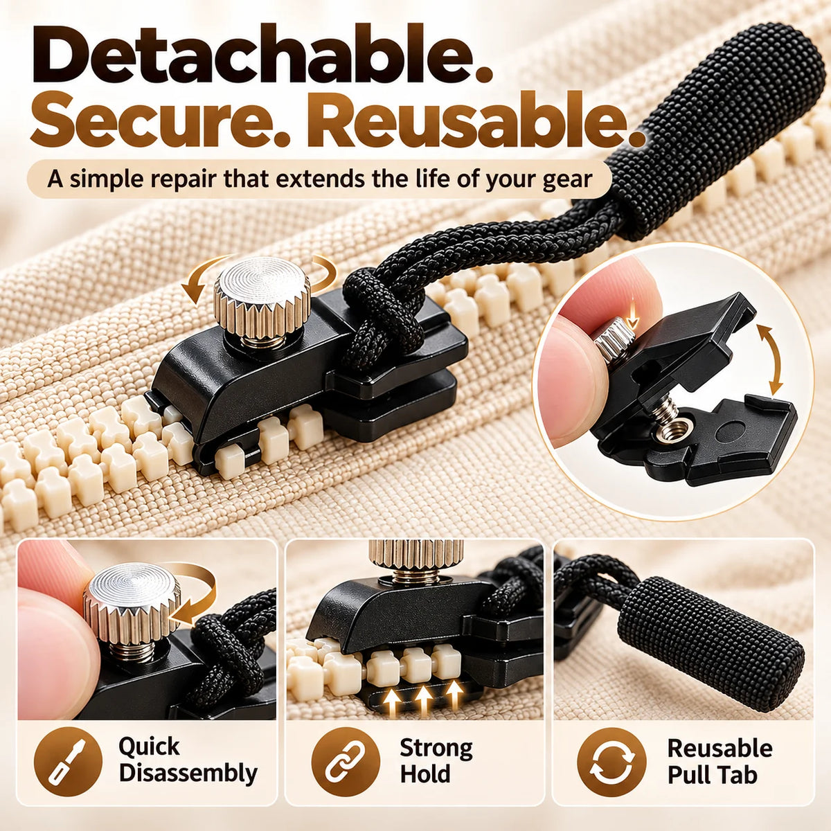 🎁30-Piece Tool-Free Zipper Repair Kit in 3 Sizes