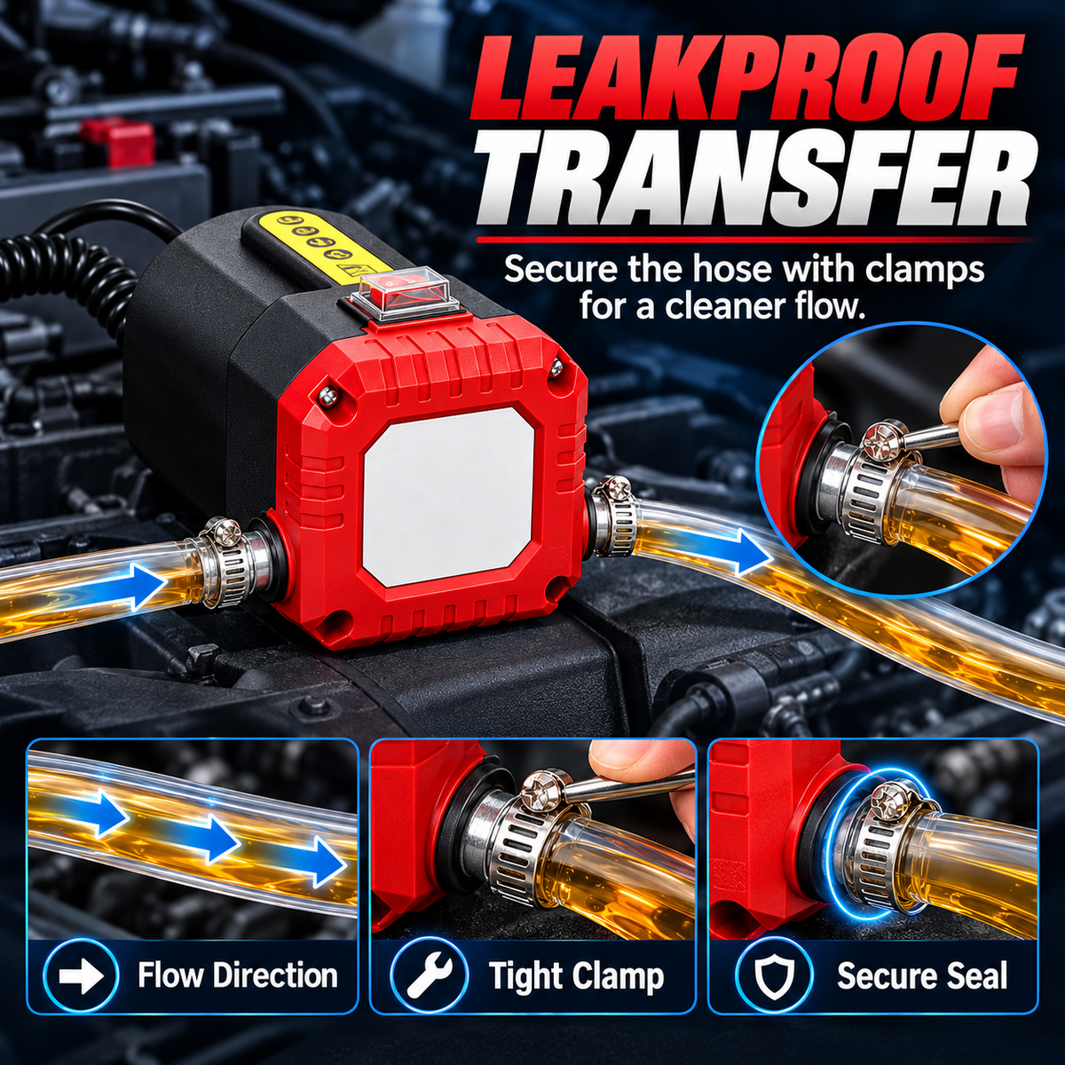 ❤️ 12V 80W Electric Oil Extractor Pump Kit for Cars, RVs & Boats