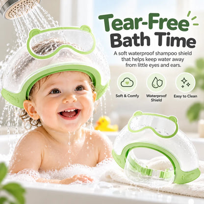 🎁Baby Waterproof Shampoo Cap – Adjustable Tear-Free Bath Visor with Eye & Ear Protection