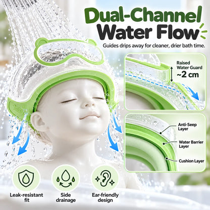 🎁Baby Waterproof Shampoo Cap – Adjustable Tear-Free Bath Visor with Eye & Ear Protection