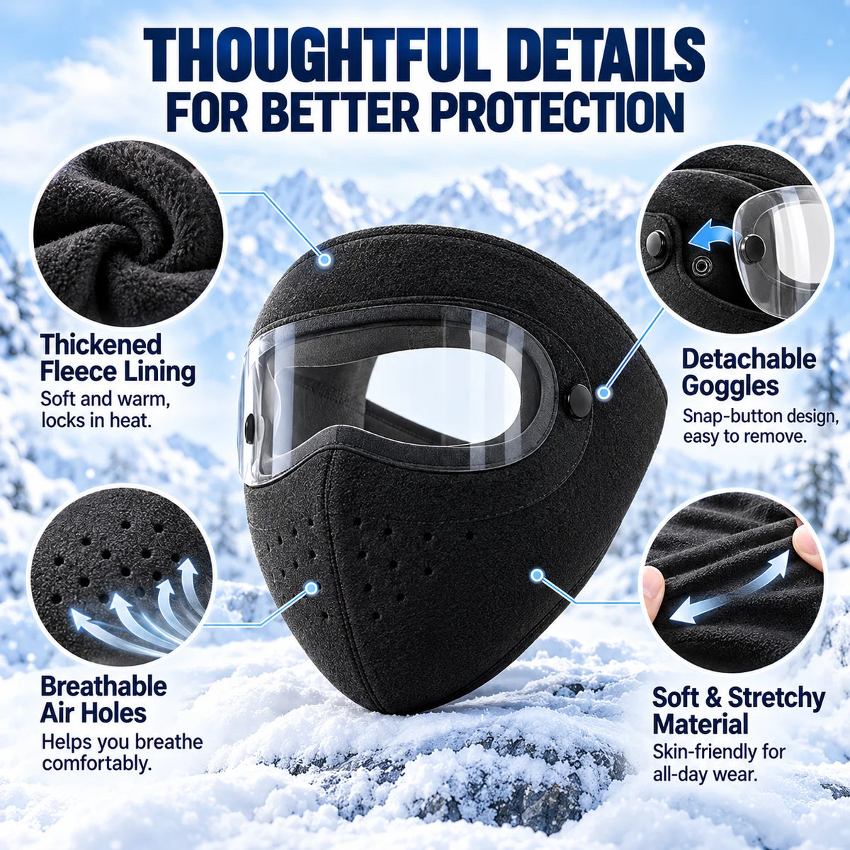 🎁2PCS Winter Windproof Face Masks with Detachable Goggles