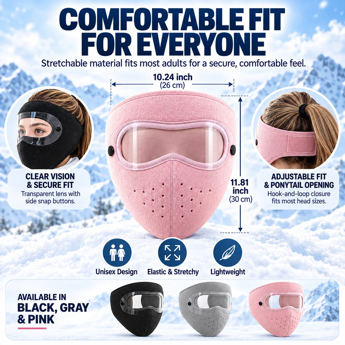 🎁2PCS Winter Windproof Face Masks with Detachable Goggles