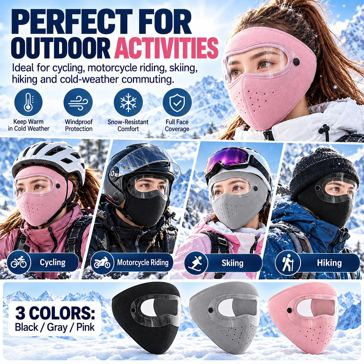🎁2PCS Winter Windproof Face Masks with Detachable Goggles