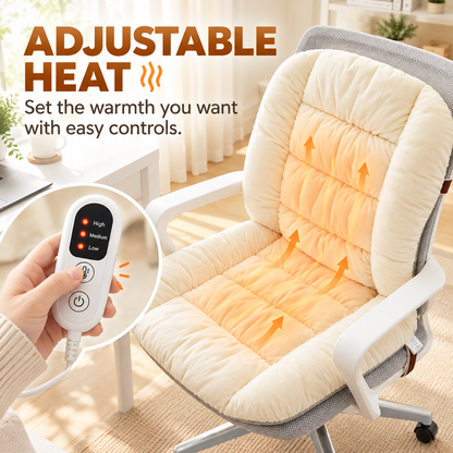 ❤️Cozy Heated Chair Cushion – Plush Back & Seat Warmer with Adjustable Heat