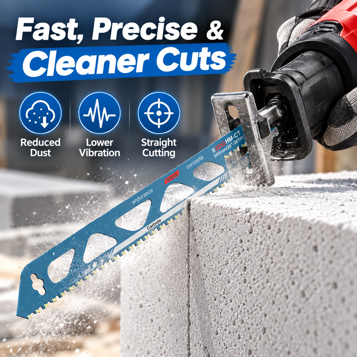 🎉Carbide-Tipped Reciprocating Saw Blade for Brick & Masonry