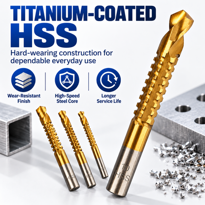 ❤️8-Piece Titanium-Coated HSS Side-Cutting Drill Bit Set – 3–10mm
