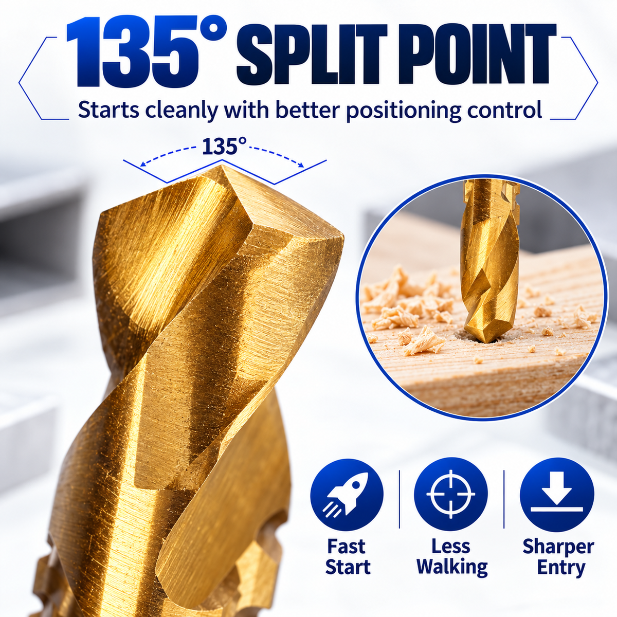 ❤️8-Piece Titanium-Coated HSS Side-Cutting Drill Bit Set – 3–10mm